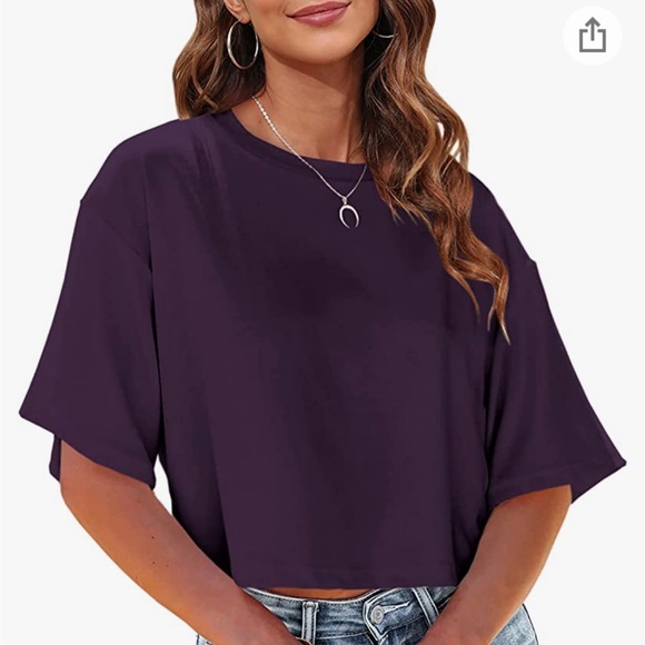 Tops - Purple boxy crop tee